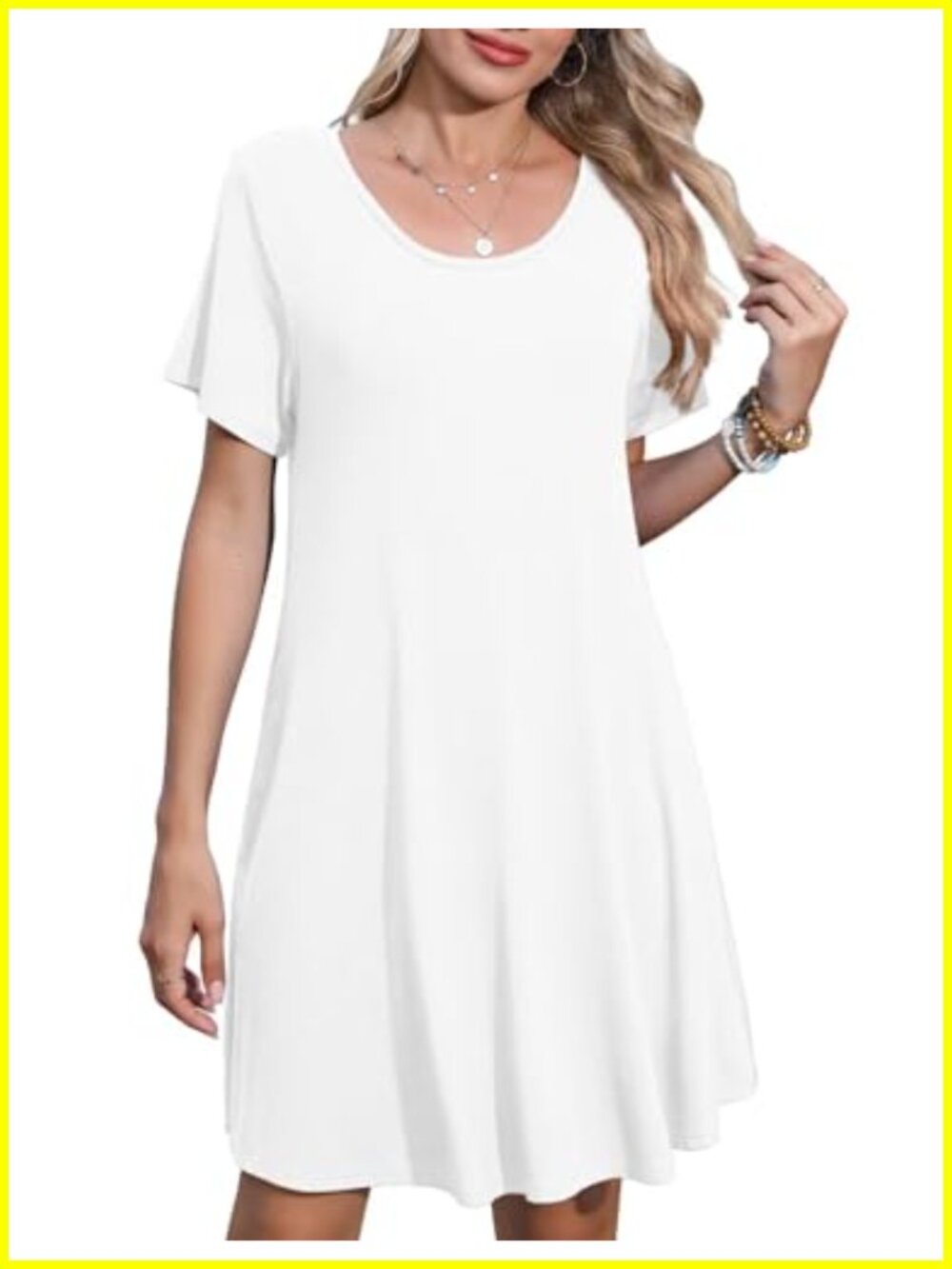 Plus Size Flowy Swing T-Shirt Dress with Pockets